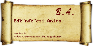 Bánóczi Anita névjegykártya