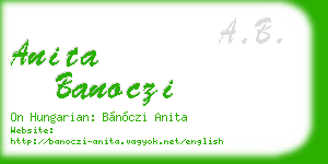 anita banoczi business card