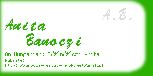 anita banoczi business card